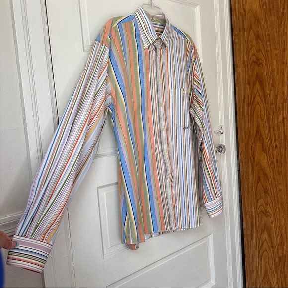 Paul & Shark Yachting Men’s Button Down Collared Shirt Colorful Stripe Print - Picture 5 of 16